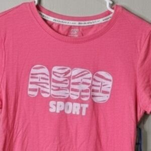 NWT Aeropostale Aero Sport Pink Tee - Zebra Print Graphic